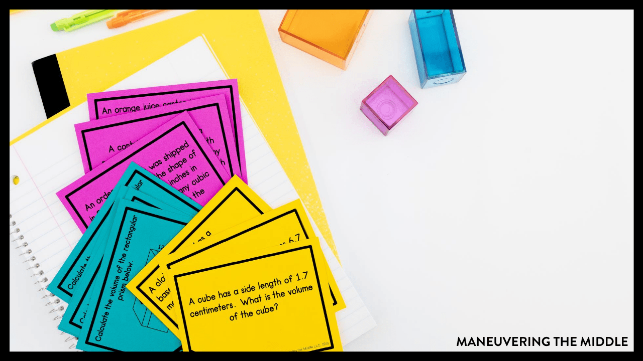 The four corners are numbered one through four. 10 Ways To Use Task Cards In Your Classroom Maneuvering The Middle