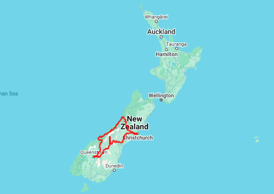 Southern Alps New Zealand Map Map Rectangle 