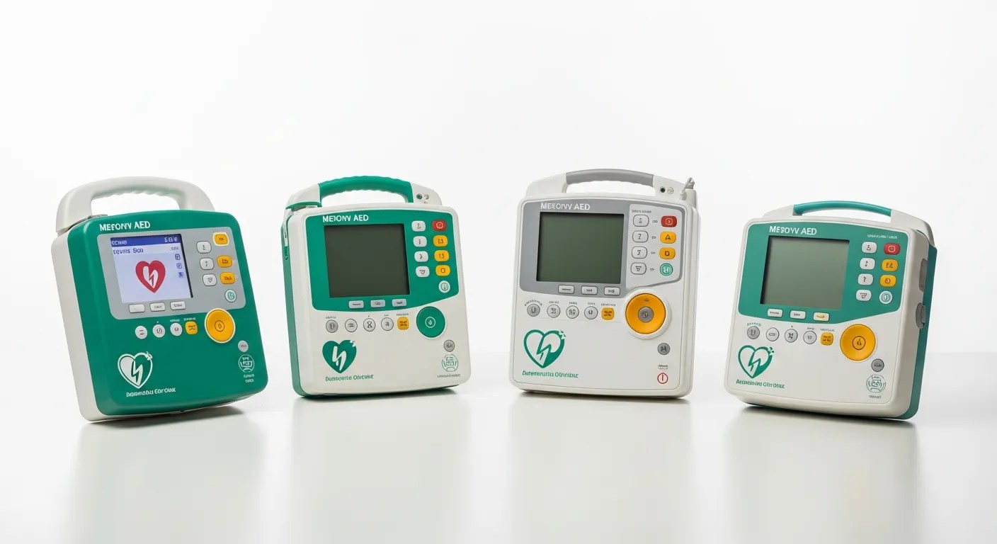 Four affordable AED devices compared side by side for home use