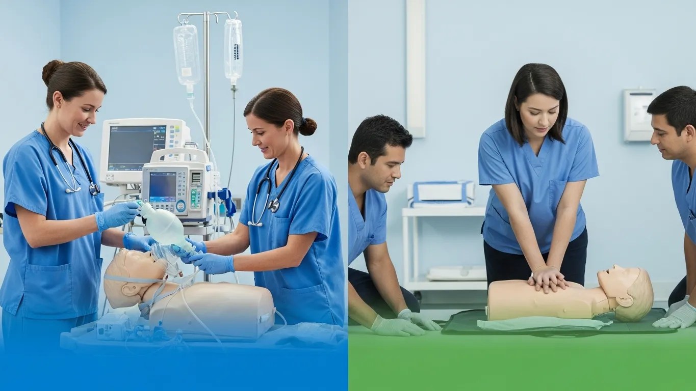 Comparison of BLS training for healthcare professionals and standard CPR training for everyday rescuers