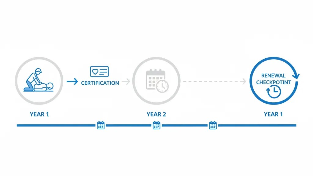 CPR certification renewal timeline showing the two-year certification cycle