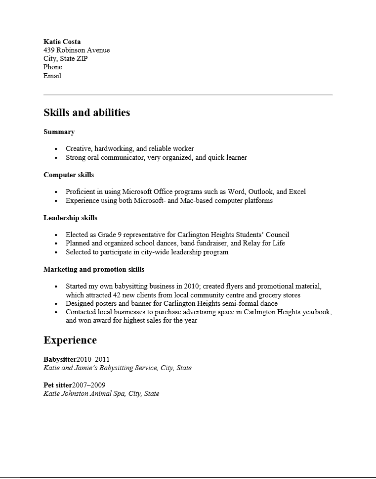 High School Student Resume Template Resume Templates