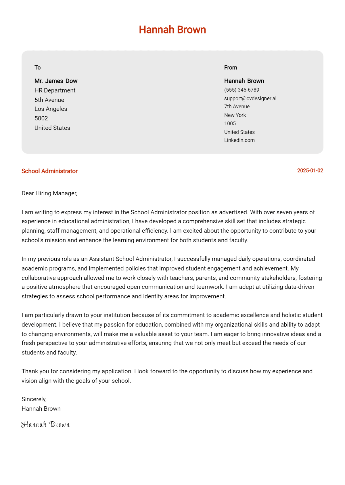 15 school administrator cover letter examples and templates for 2025