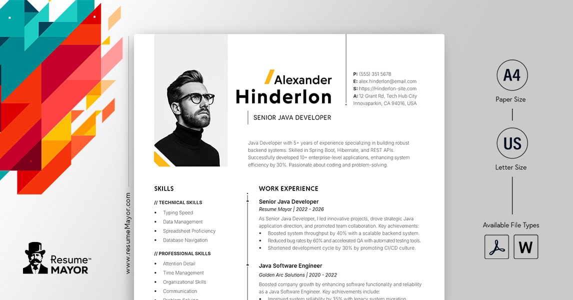 Stunning Java Developer Resume Template Free Download