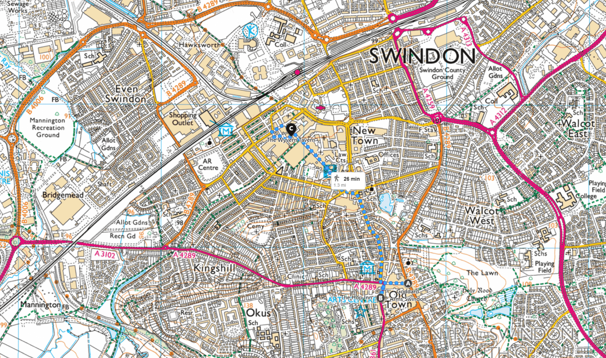 STEAMING THE SURPRISING SWINDON NEW TOWN Swindon Map 
