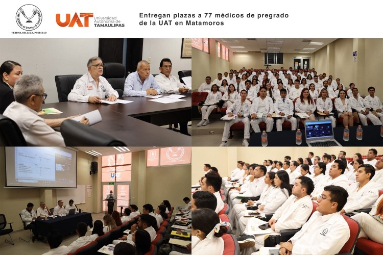 Entregan Plazas a 77 médicos de pre grado de la UAT en Matamoros