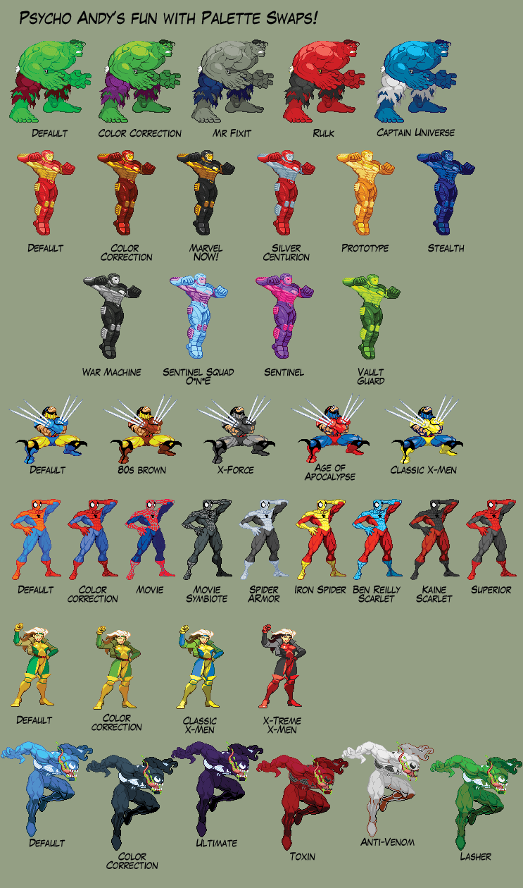 Marvel vs. Capcom color edits