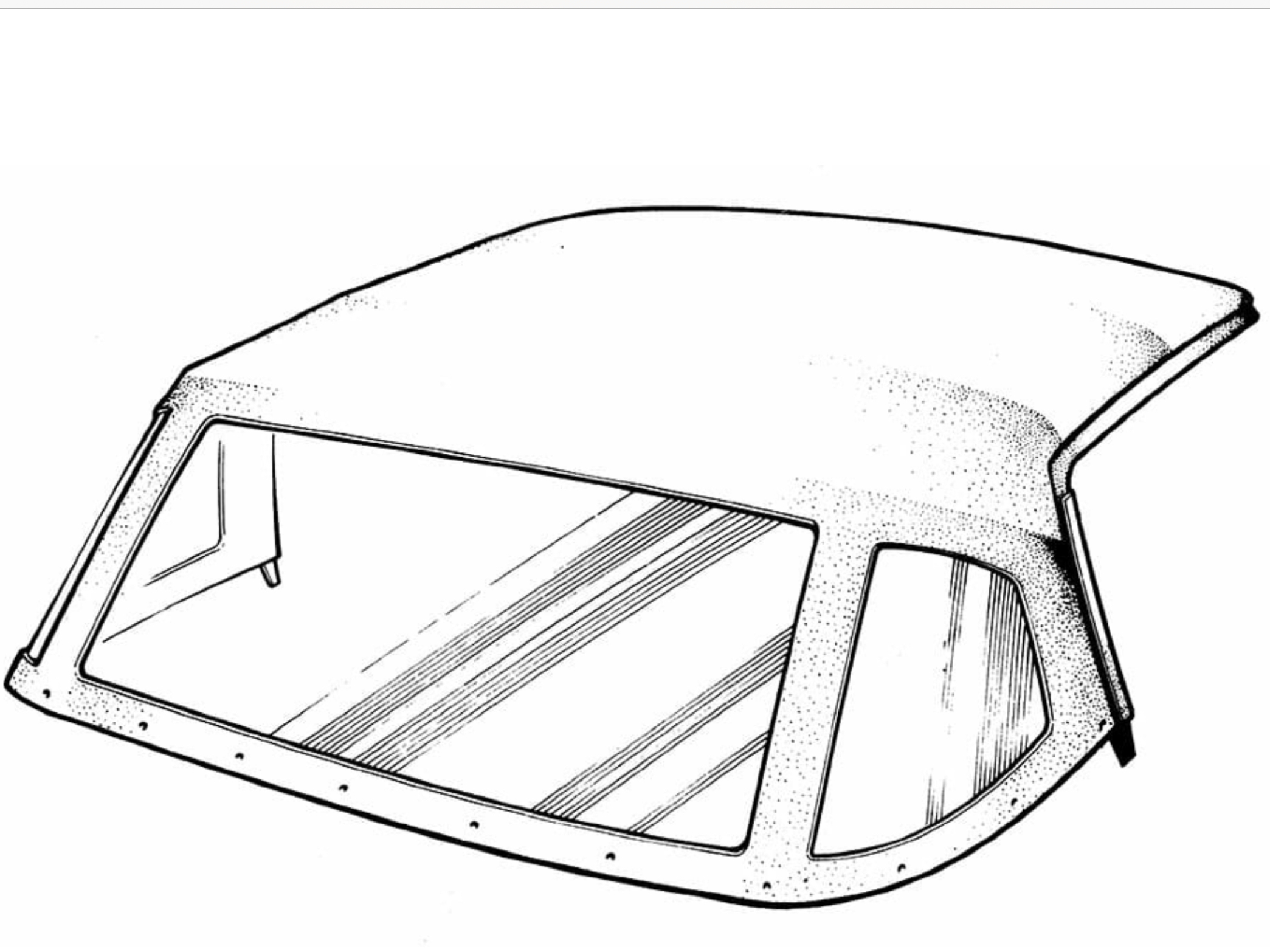 QUALITY TRIUMPH TR6 MOHAIR BLACK HOOD ZIP OUT REAR WINDOW 822021MH