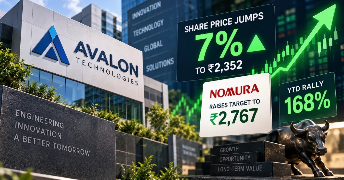 Avalon Technologies share price jumps 7% as Nomura raises its target price to ₹2,767, highlighting the stock’s strong 168% year-to-date rally.