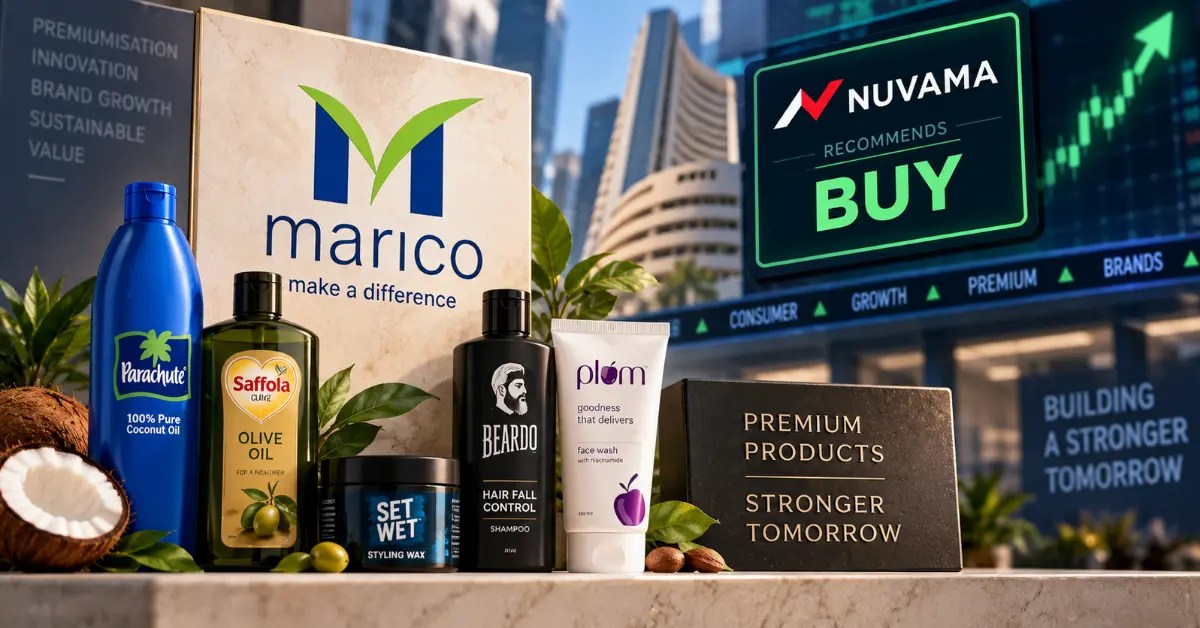 Marico stock gains investor attention as Nuvama recommends Buy amid the company’s pivot toward premium products.