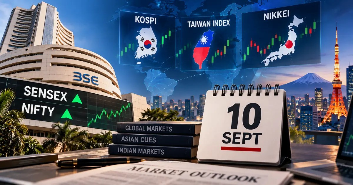 Sensex Nifty outlook for 10 September with Asian market cues from Kospi, Taiwan Index and Nikkei.
