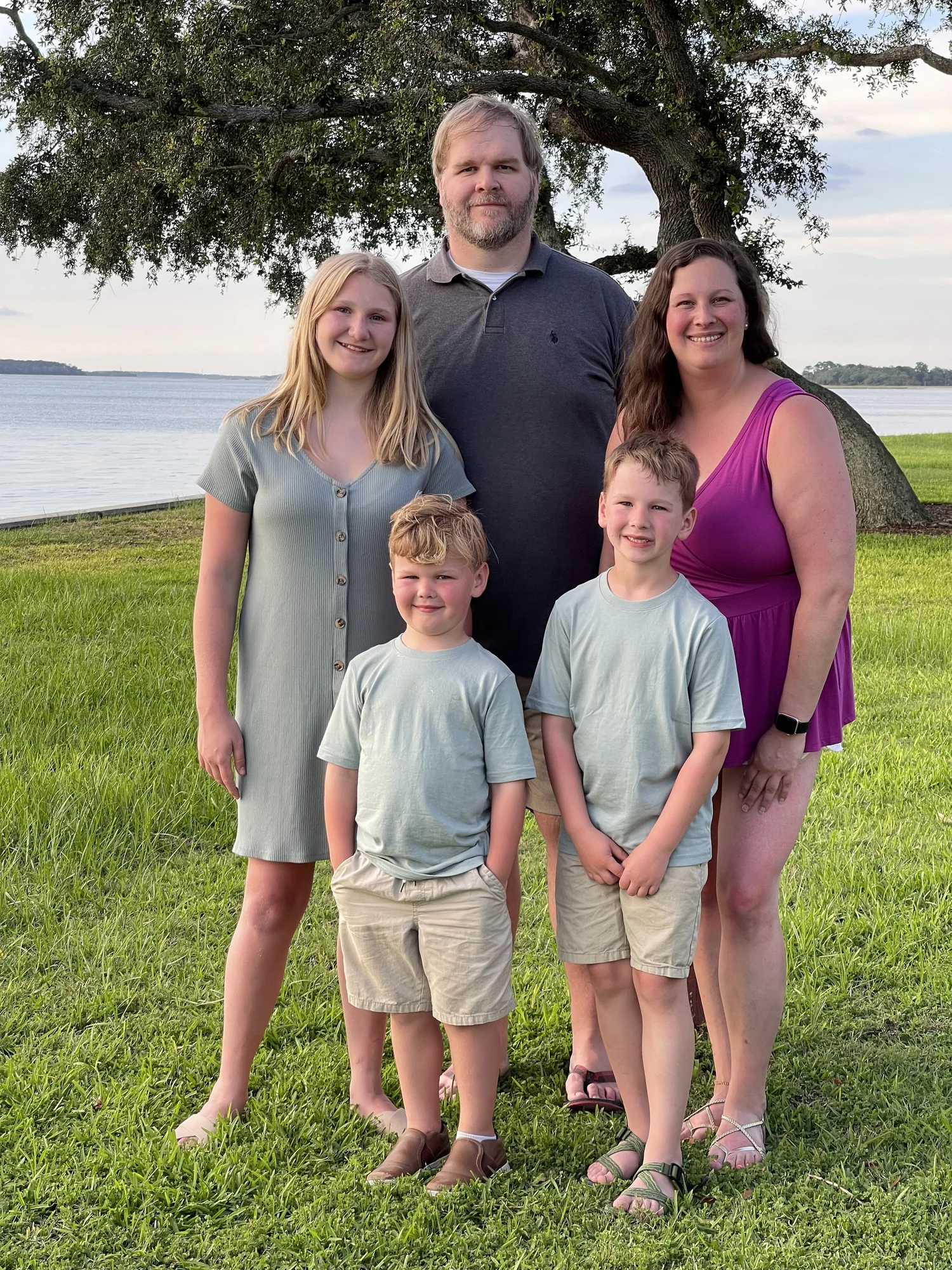 Brian Foster with his wife and children
