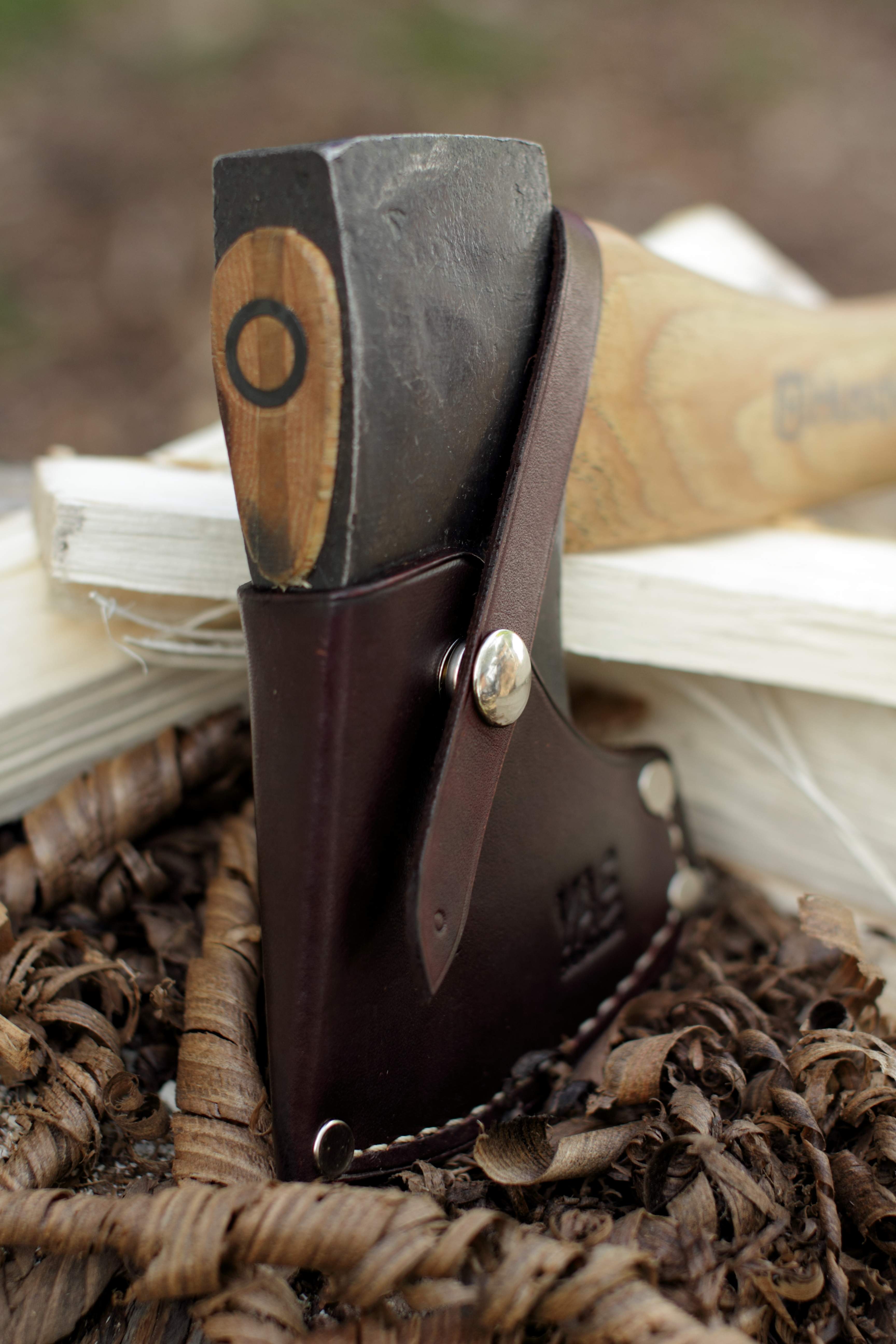 Handmade Leather Axe Sheath For Husqvarna 26" Curved Handle Multipurpose Axe - USA Made (Spokane, WA)