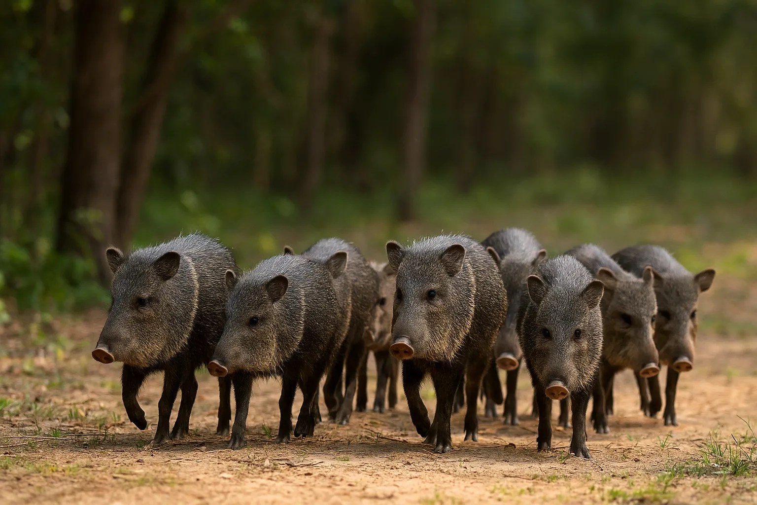 Porcos do mato como se proteger ao encontrar um bando de animais famintos