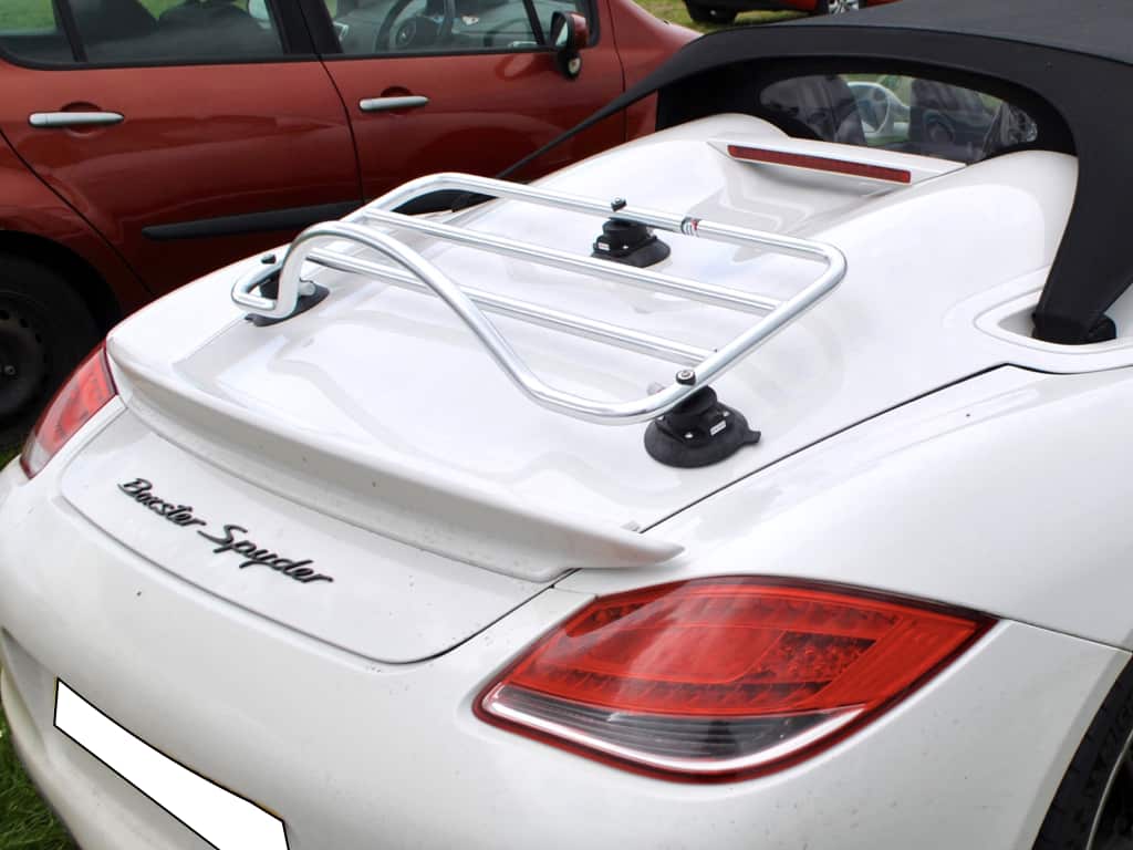 spyder porsche boxster 987 blanc avec porte-bagages ajusté