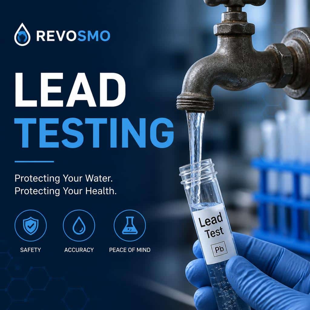 Homeowner collecting a tap water sample for lead testing