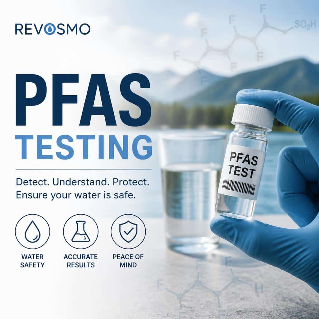 Homeowner collecting a drinking water sample for PFAS testing