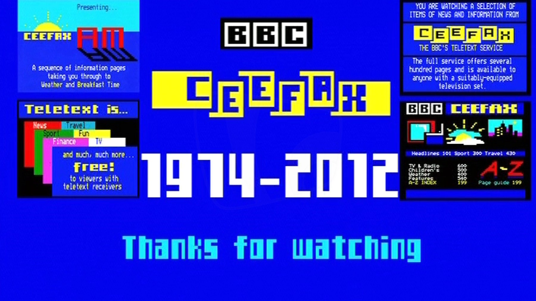 The final Pages from Ceefax (partial) (2 clips) (22nd October 2012)