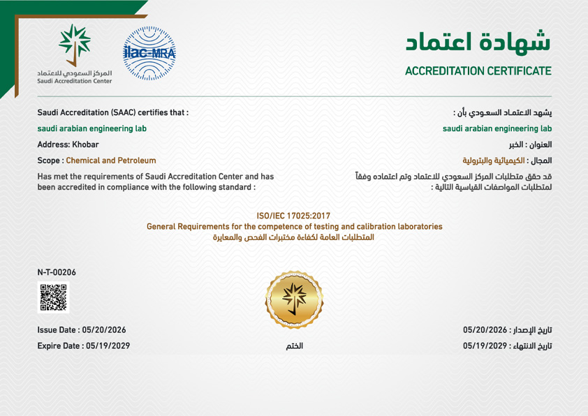 SAECO Quality Assurance and Compliance SAAC ISO/IEC 17025 Certificate
