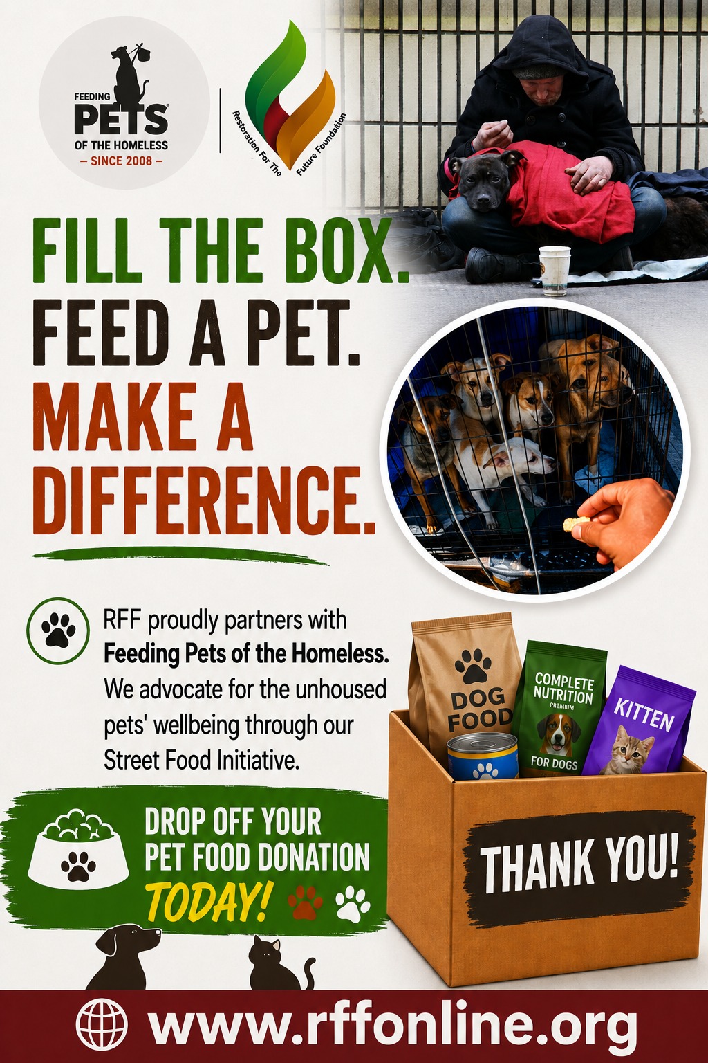 RFF proudly partners with Feeding Pets of the Homeless.
