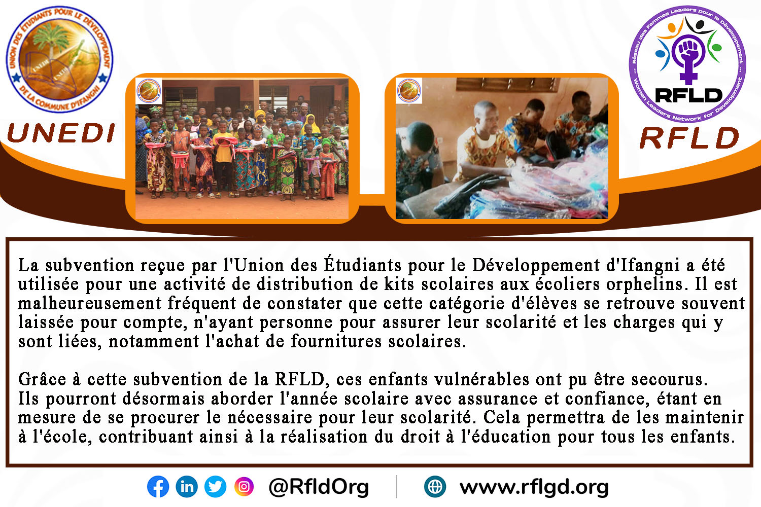 RFLD Subgrantees Testimonies in 2024 (French)