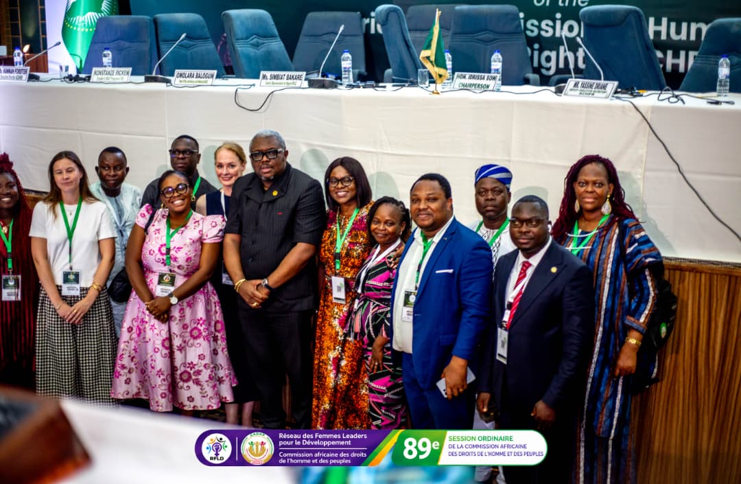 The RFLD delegation with panellists after the session, 12 October 2026, Dakar.