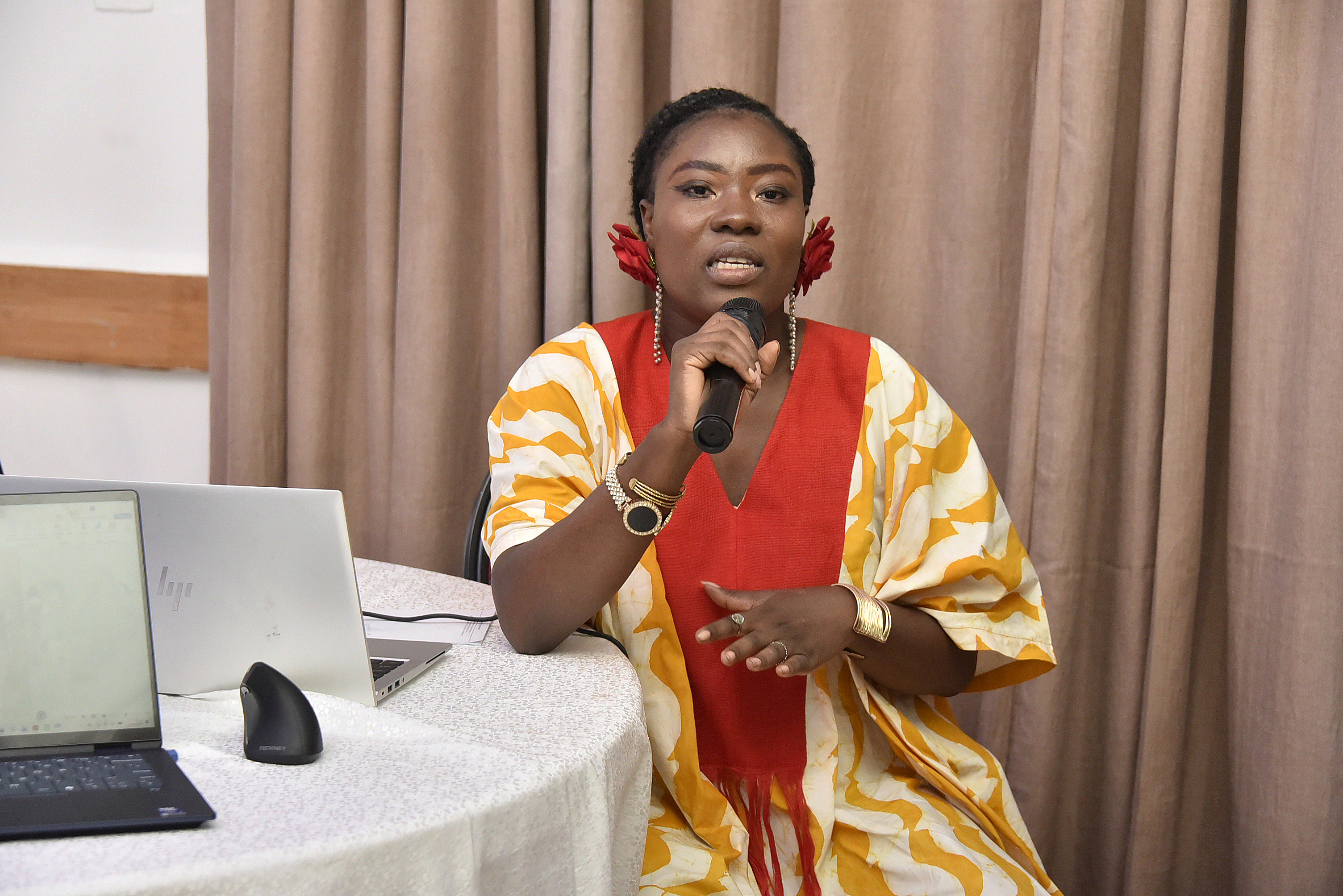 A participant speaks during the WLICT national consultation on technology-facilitated gender-based violence in Abuja