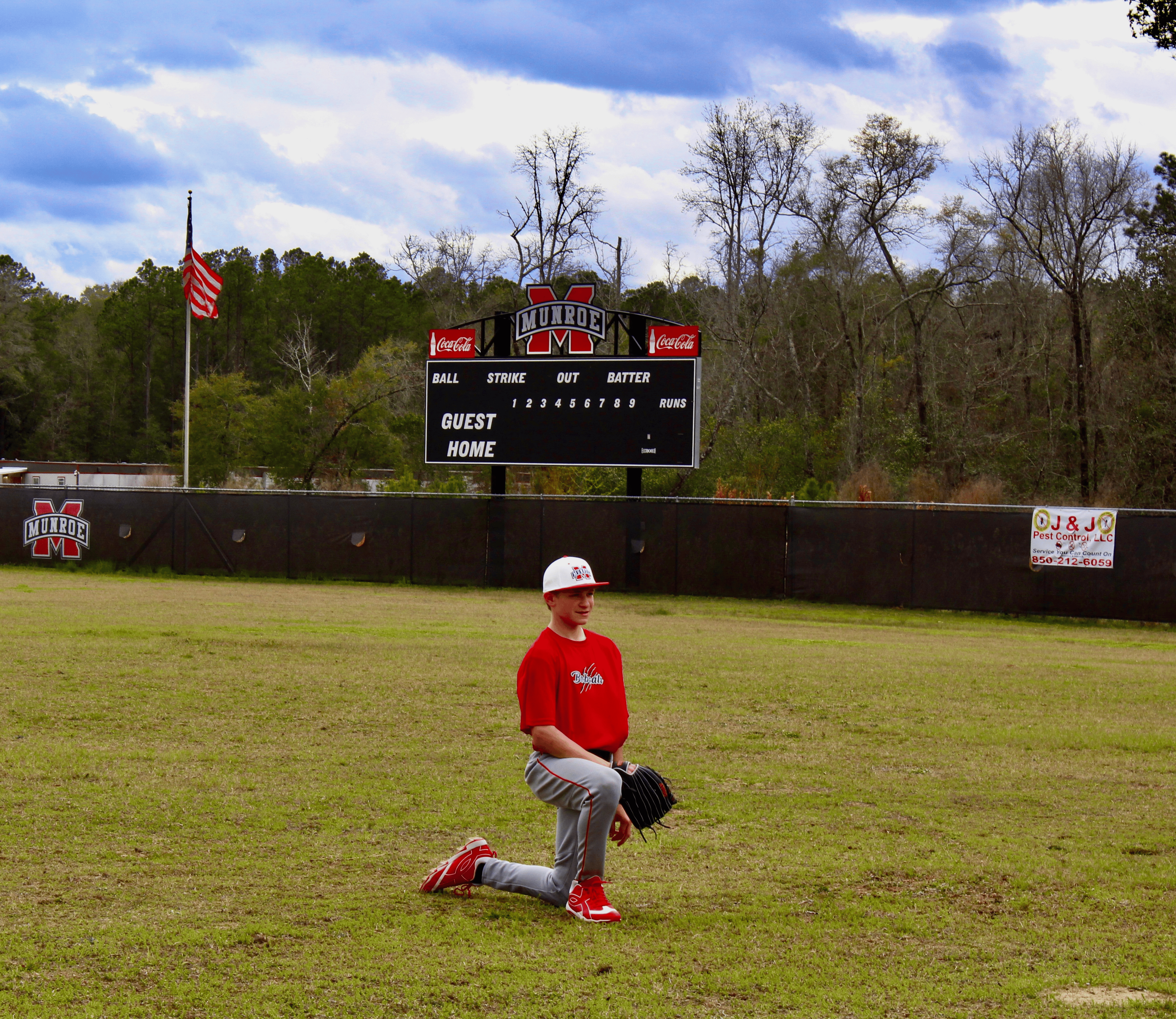 Munroe baseball team on the field
