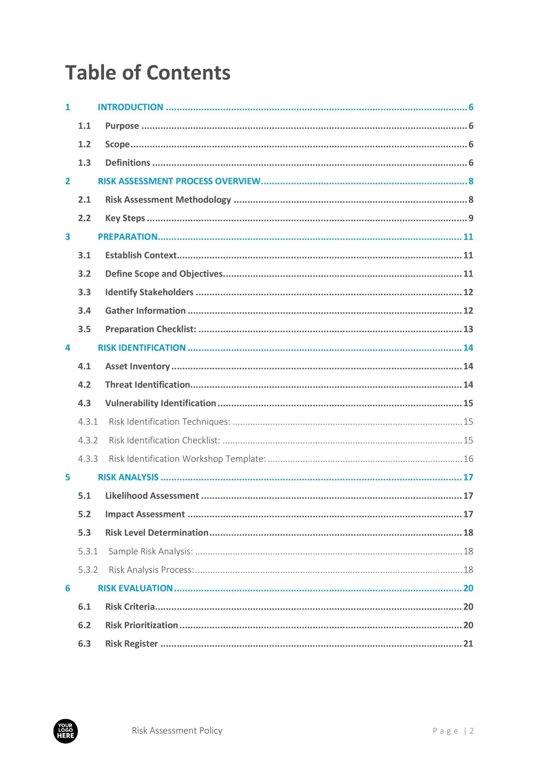 Risk Assessment Process, Policy Template 3 Risk Assessment Process, Policy Template - Image 3