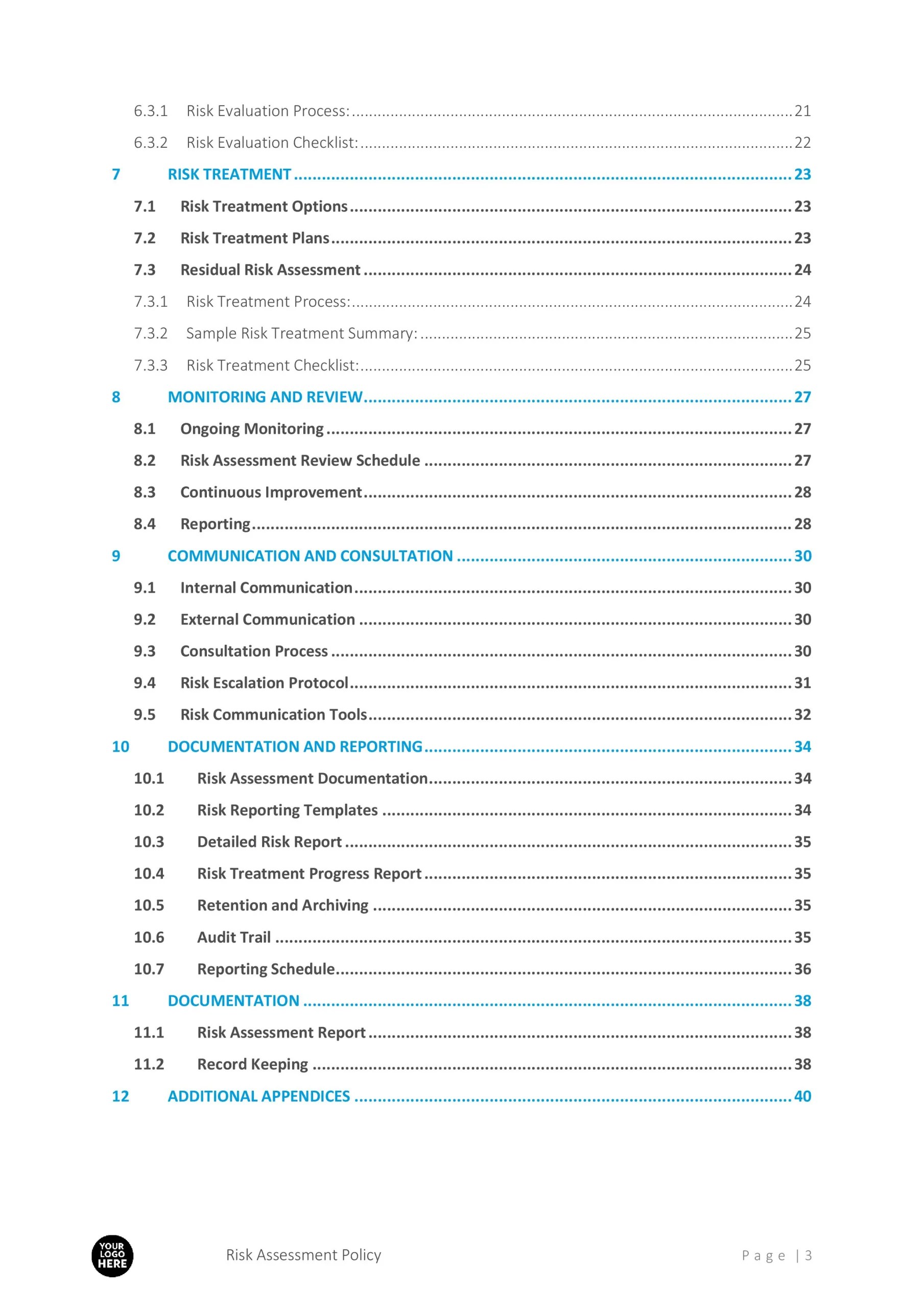 Risk Assessment Process, Policy Template 4 Risk Assessment Process, Policy Template - Image 4