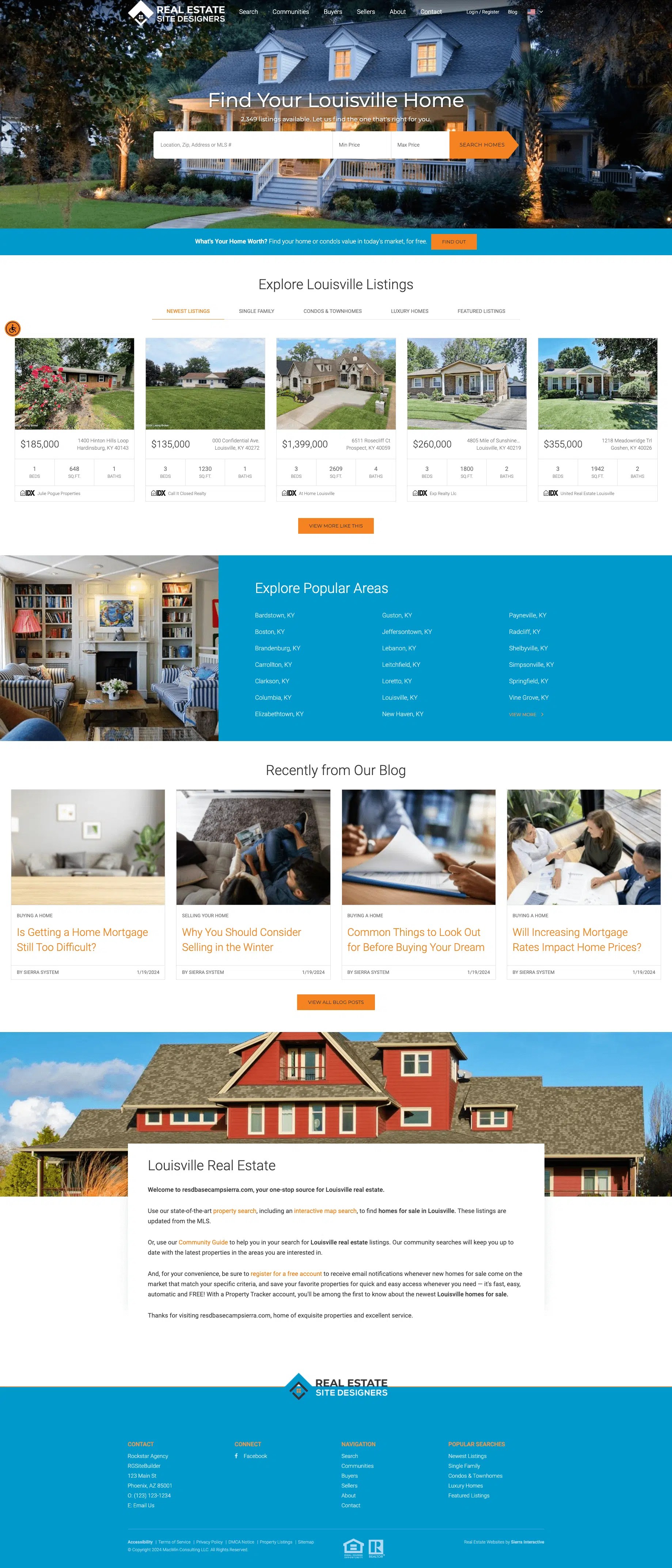 Sierra Interactive IDX Platform Site Design