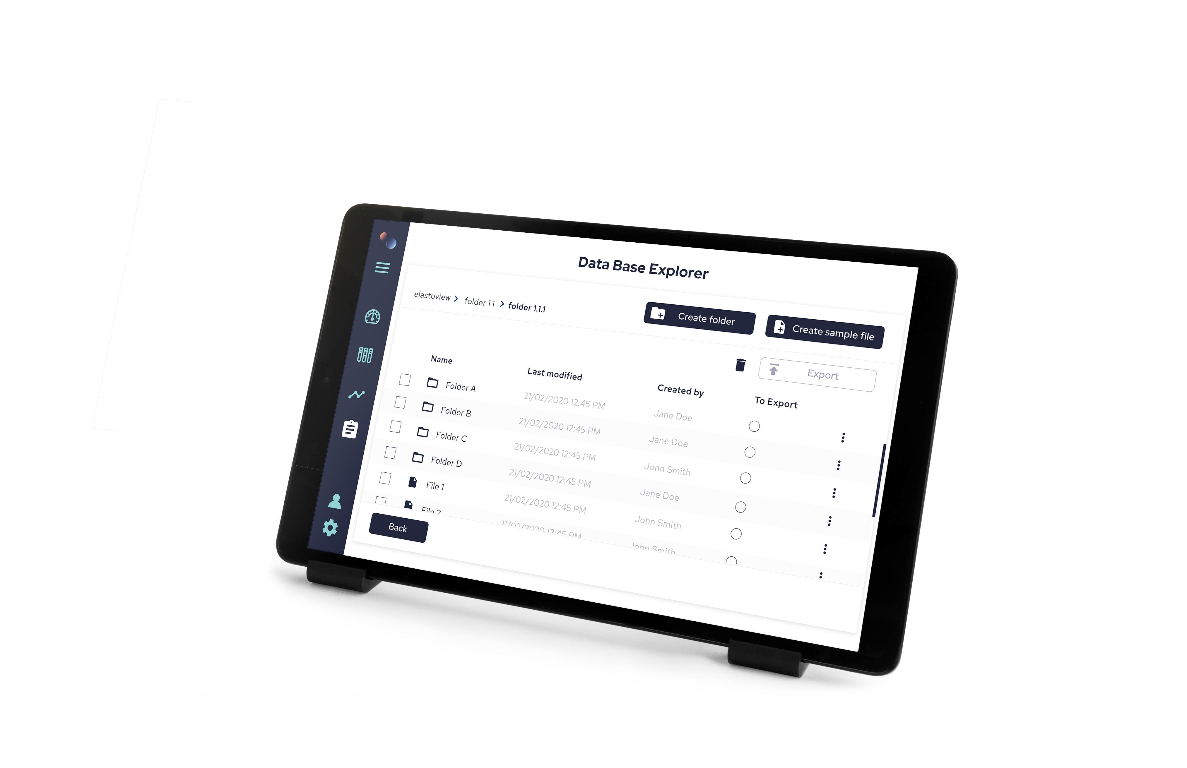 Data Base Explorer ElastoSens Bio