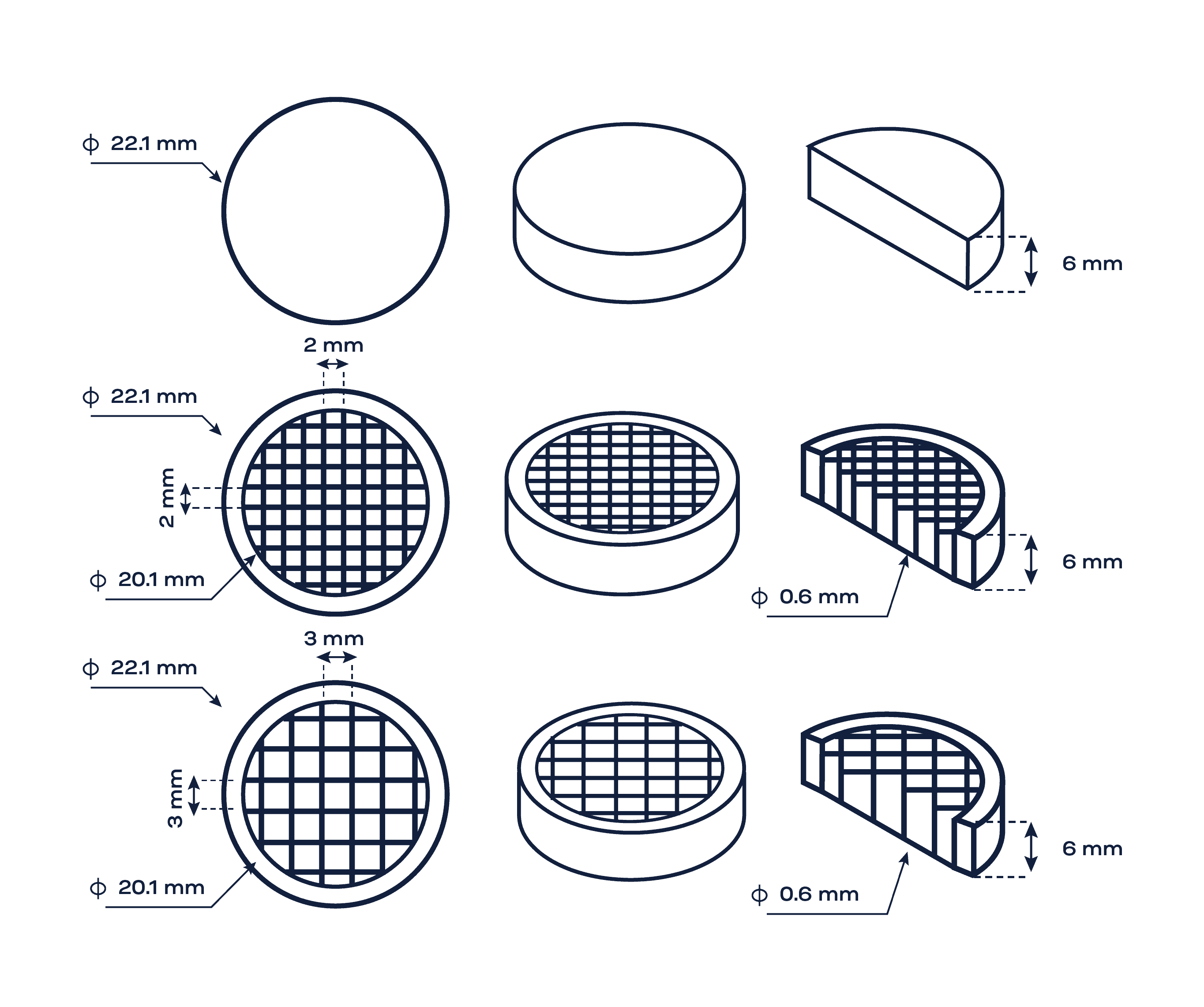 Fig. 3: Poloxamer scaffolds (bulk, 47.0 %, and 43.0 %) printed inside the ElastoSens™ Bio’ sample holders