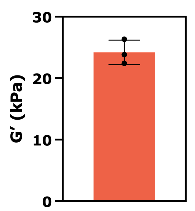 Viscoelastic properties of porcine aorta tissue: shear storage modulus (G′) obtained with the ElastoSens™ Bio non-destructive testing system (mean ± SD, n=3).