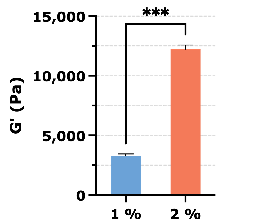 Graph: Final shear storage modulus (G′)