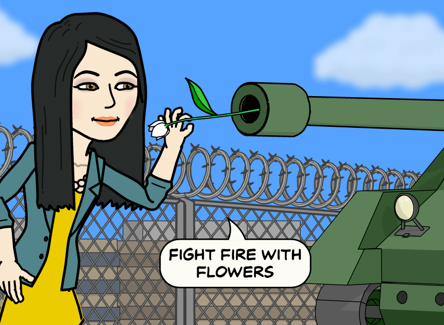 Fight fire with flowers.
