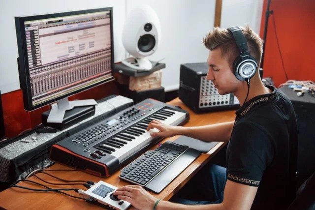 Building Home Studio For Music Production, Computer for music production, headphones, beats, speakers, microphones, acoustic, Midi Keyboards.