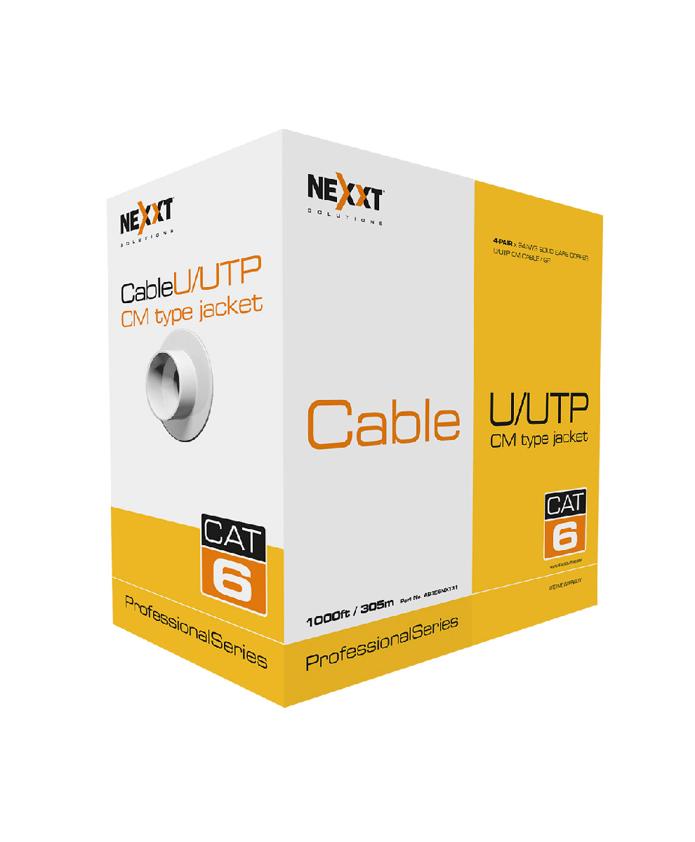 Nexxt Cat6 Gray U/UTP Cable 4 Pairs, 24AWG Gauge - Riaz Computer