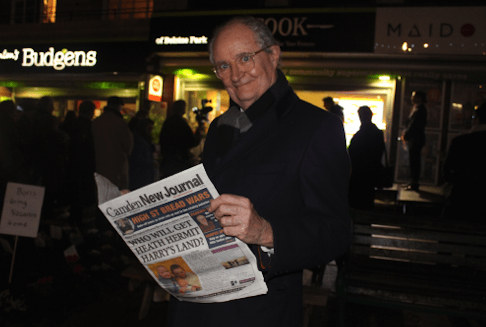 Jim Broadbent caught reading his favourite local paper