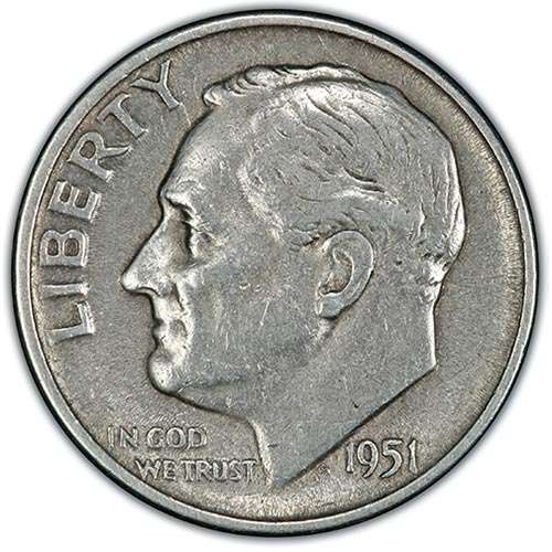 90% Silver Roosevelt  Dime - Random Year Avg Circ