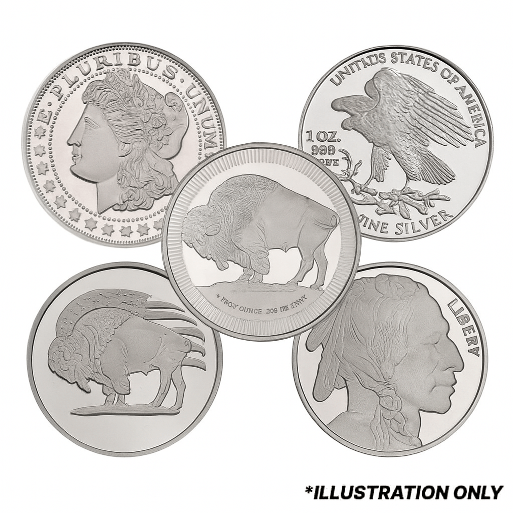 1 oz Silver Round – .999 Fine (Random Design, New)