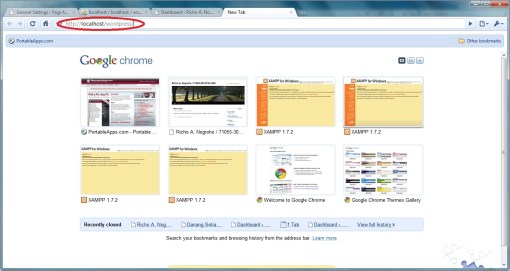 Setelah tampilan itu muncul, klik data base untuk membuat database . Membuat Blog WordPress Secara Offline | Richoku Blog's