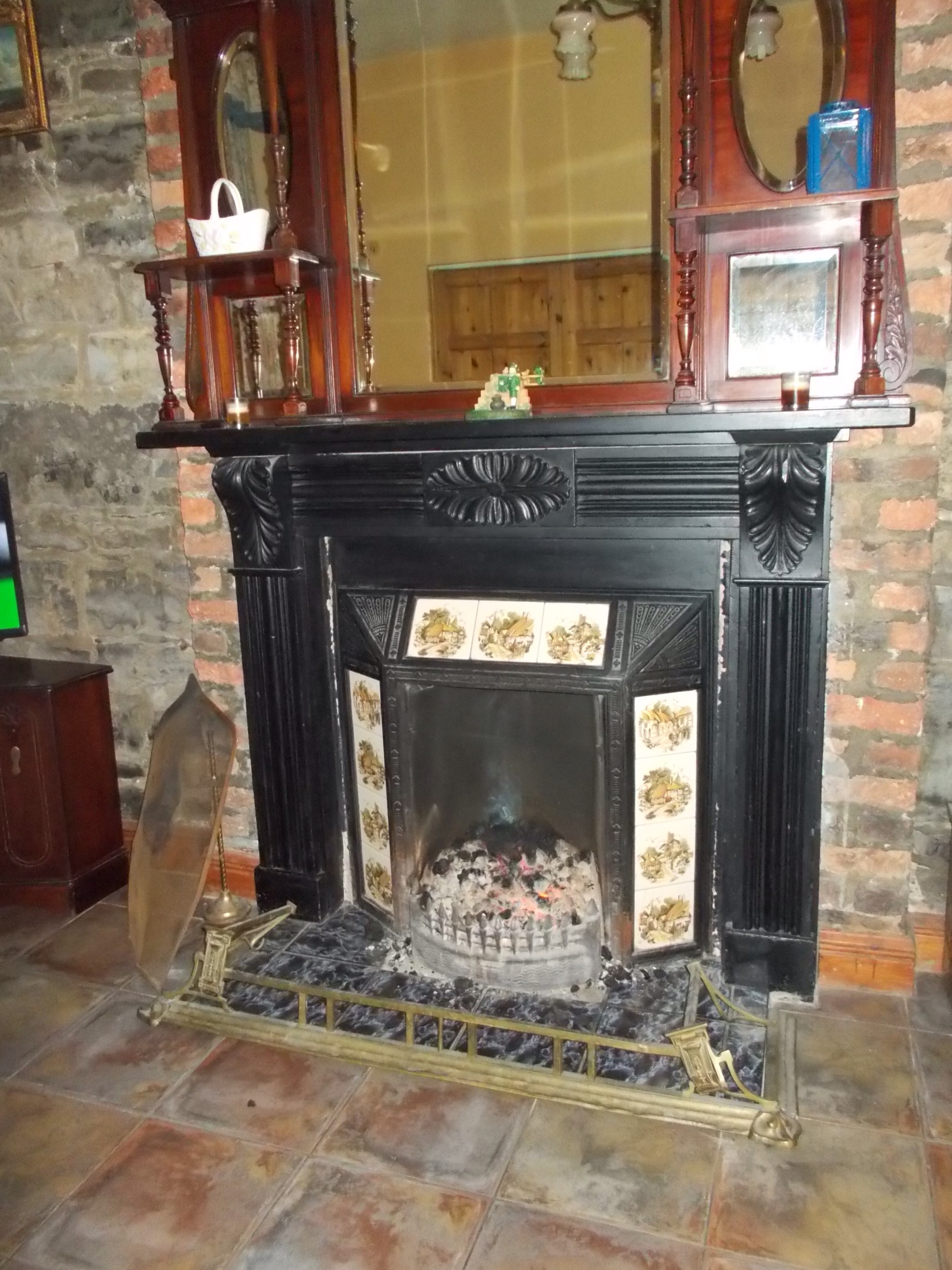 Open Fireplace Forge Burning Flames Glowing Stock Photo Edit Now 1479264437