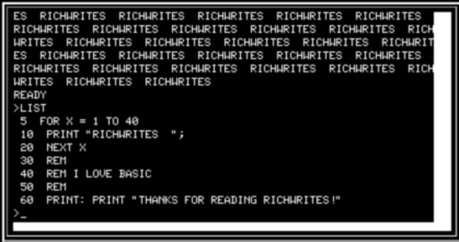 RichWrites Loves BASIC