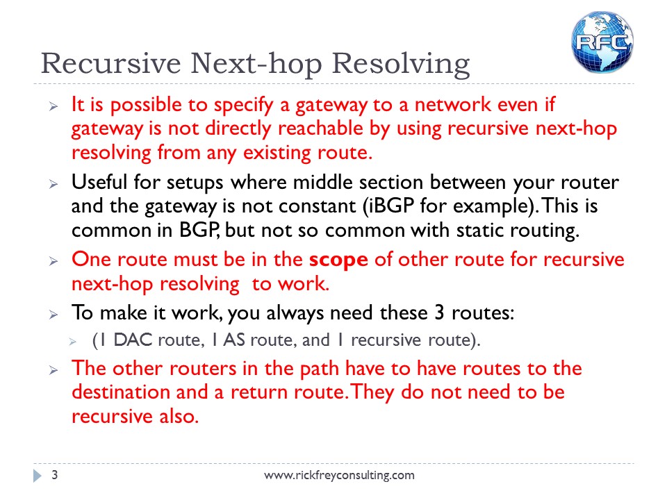 Recursive Next Hop Resolving (3)