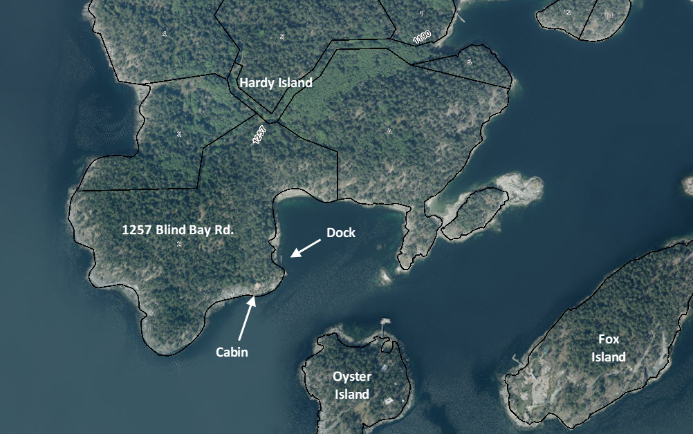 1257 Blind Bay Rd Rick Gustavson 1257 Blind Bay Rd. Marked Aerial Map. 