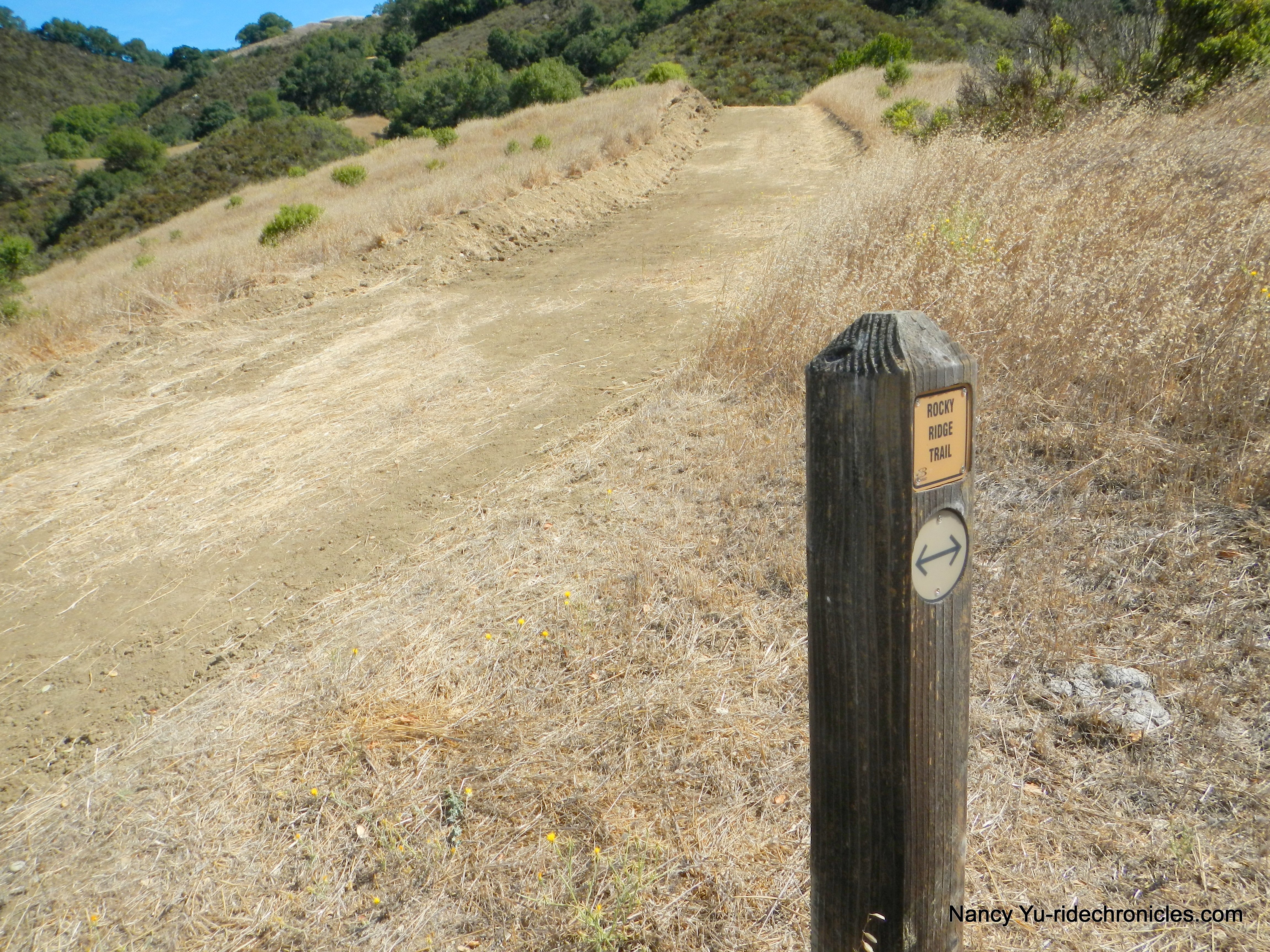 left-stay on rocky ridge trail