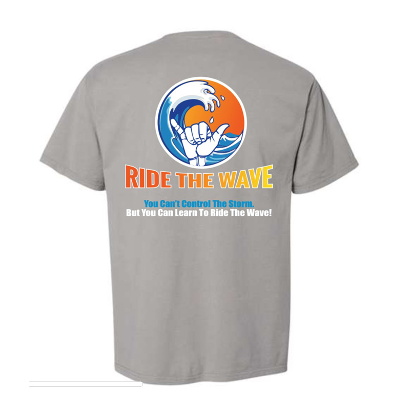 Ride The Wave – Grey T-shirt – Ride The Wave Foundation