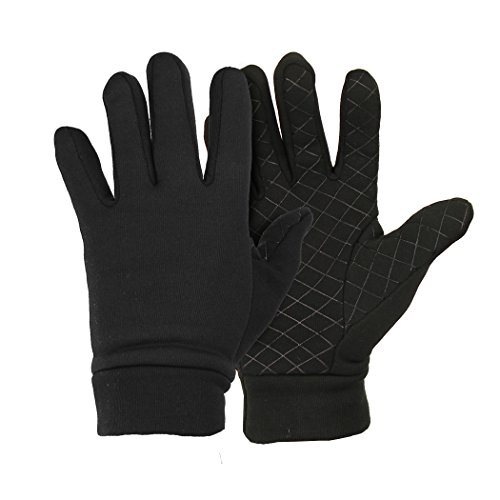 Men's Moisture Wicking Microfleece Running Sport Gloves Color Black