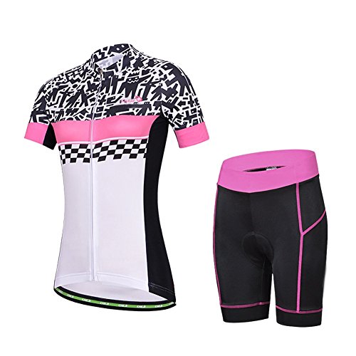 Baleaf Women's Short Sleeve Cycling Jersey 3D Padded and Shorts Set